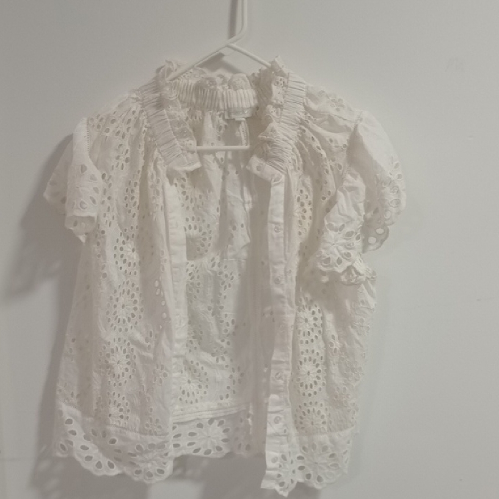 Jennifer Grace White Eyelet Blouse
